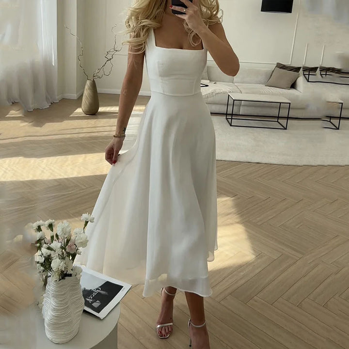 Alenya | Sleeveless Midi Summer Dress | Elegant Minimalist Style