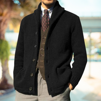 Men’s Knit Cardigan | Shawl Collar Sweater with Button Closure