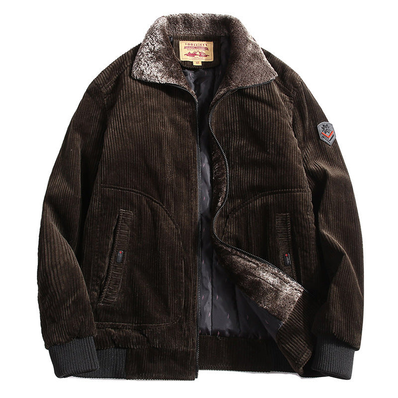 Men’s Corduroy Sherpa Jacket in Vintage Winter Style | Warm Casual Coat