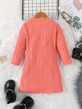Girls’ Long Knit Sweater in Casual Winter Style | Warm Kids’ Jumper