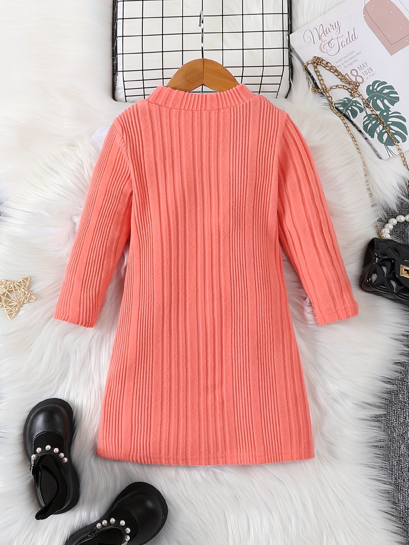 Girls’ Long Knit Sweater in Casual Winter Style | Warm Kids’ Jumper