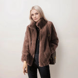 Women’s Fleece Winter Jacket with High Collar | Warm Everyday Coat