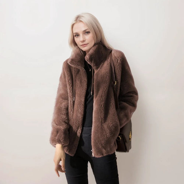 Women’s Fleece Winter Jacket with High Collar | Warm Everyday Coat