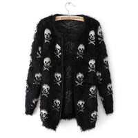 Women’s Skull Cardigan in Casual Knitwear Style | Long Ladies Cardigan