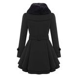 Women’s Gothic Black Coat in Long Winter Style | Elegant Ladies Overcoat