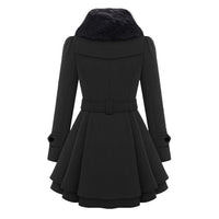 Women’s Gothic Black Coat in Long Winter Style | Elegant Ladies Overcoat