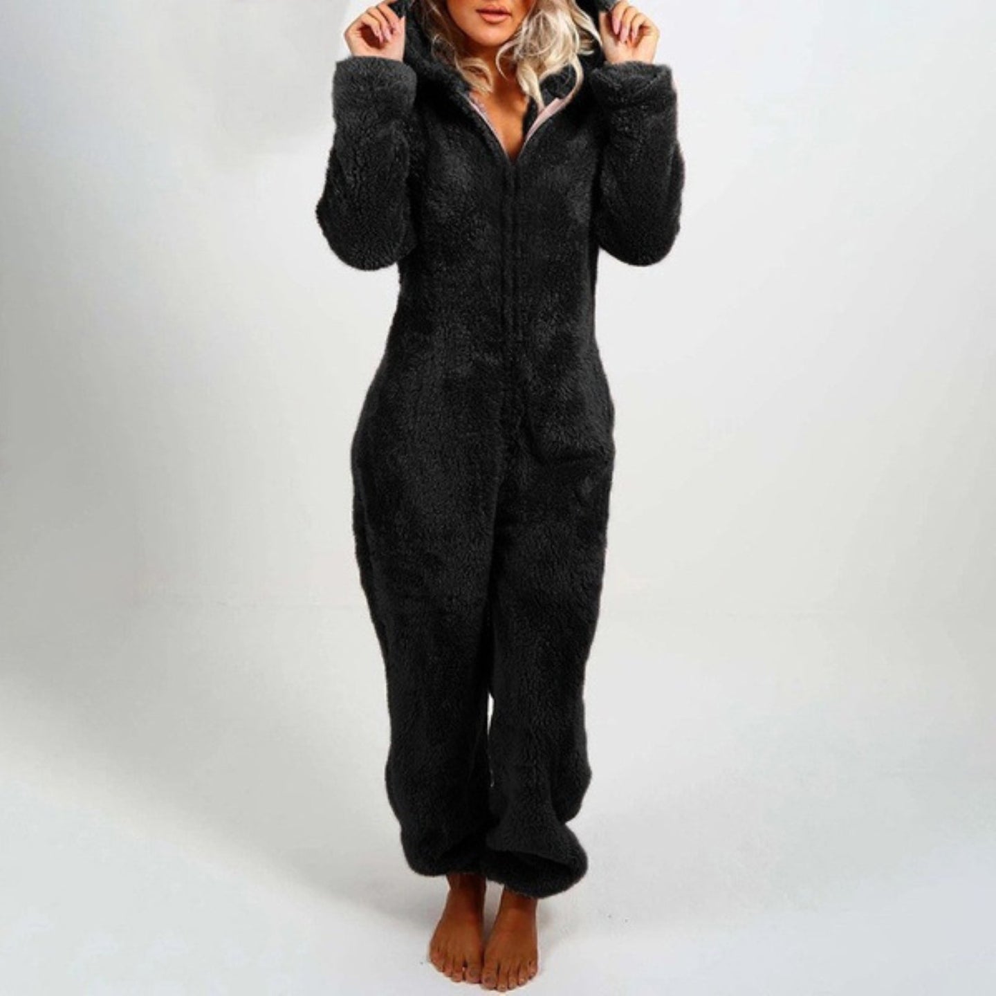 Cozy Lounge Jumpsuit | Zip-Up Onesie | Relaxed Loungewear for Women