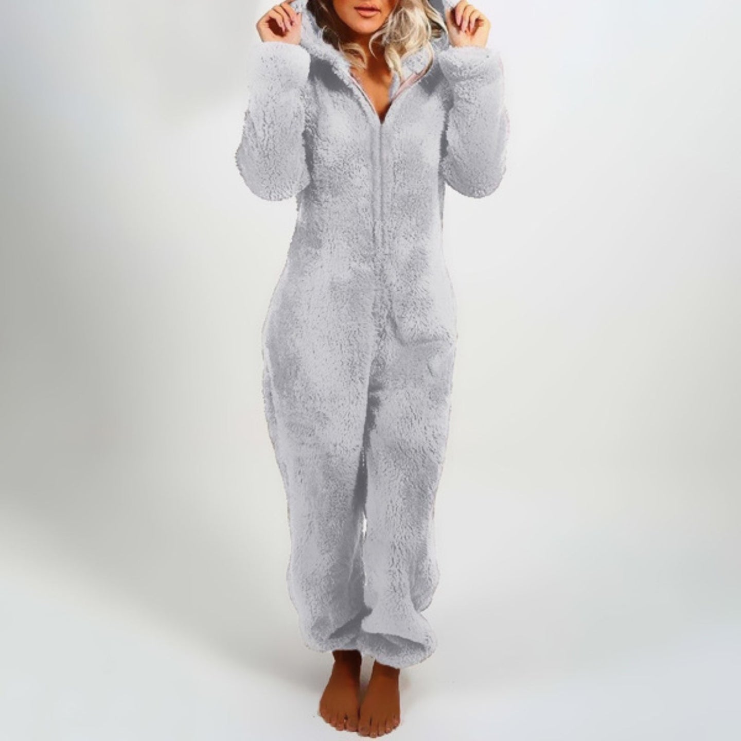 Cozy Lounge Jumpsuit | Zip-Up Onesie | Relaxed Loungewear for Women