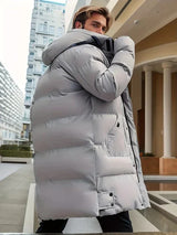 Men’s Long Puffer Jacket in Classic Winter Style | Warm Quilted Winter Coat