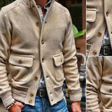 Men’s Stand Collar Turtleneck Jacket | Single-Breasted Smart Casual Coat