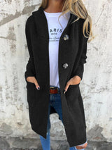 Women’s Long Knitted Cardigan with Hood | Warm Layer | Casual Chic | Timeless Style