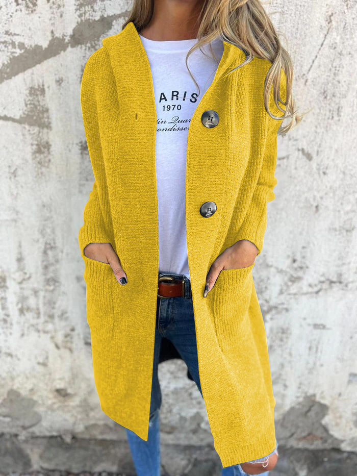 Women’s Long Knitted Cardigan with Hood | Warm Layer | Casual Chic | Timeless Style
