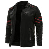 Men’s Leather Jacket | Black Faux Leather Biker Style Winter Coat