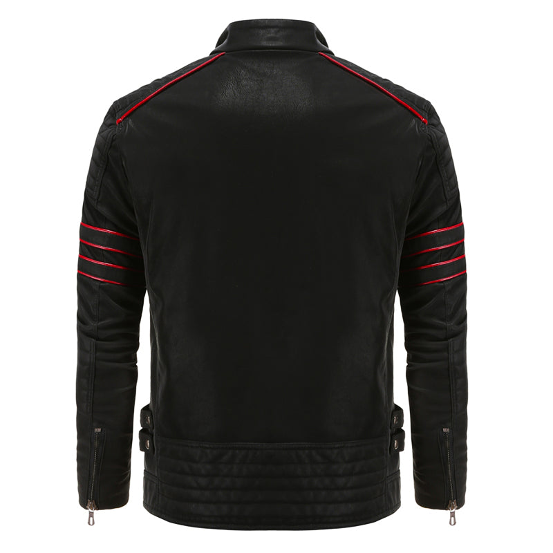 Men’s Leather Jacket | Black Faux Leather Biker Style Winter Coat