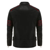 Men’s Leather Jacket | Black Faux Leather Biker Style Winter Coat