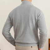 Men's Half Zip Jumper | High Collar Knit | Slim Fit Sweater | Autumn Layer