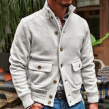 Men’s Stand Collar Turtleneck Jacket | Single-Breasted Smart Casual Coat