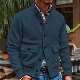 Men’s Stand Collar Turtleneck Jacket | Single-Breasted Smart Casual Coat