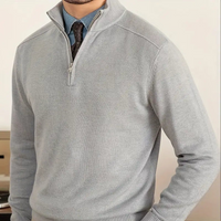 Men's Half Zip Jumper | High Collar Knit | Slim Fit Sweater | Autumn Layer