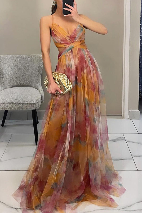 Elegant V-Neck Maxi Dress | Wedding Guest Look