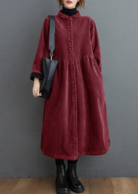 Women’s Corduroy Winter Coat in Long Overcoat Style | Warm Ladies Jacket for Autumn