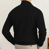 Men's Half Zip Jumper | High Collar Knit | Slim Fit Sweater | Autumn Layer