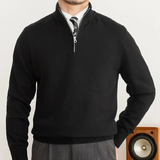 Men's Half Zip Jumper | High Collar Knit | Slim Fit Sweater | Autumn Layer