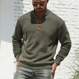 Men’s Stand Collar Quarter Zip Sweatshirt | Casual Knit Pullover for All Seasons