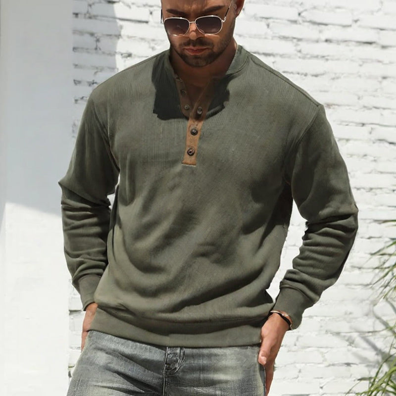 Men’s Stand Collar Quarter Zip Sweatshirt | Casual Knit Pullover for All Seasons