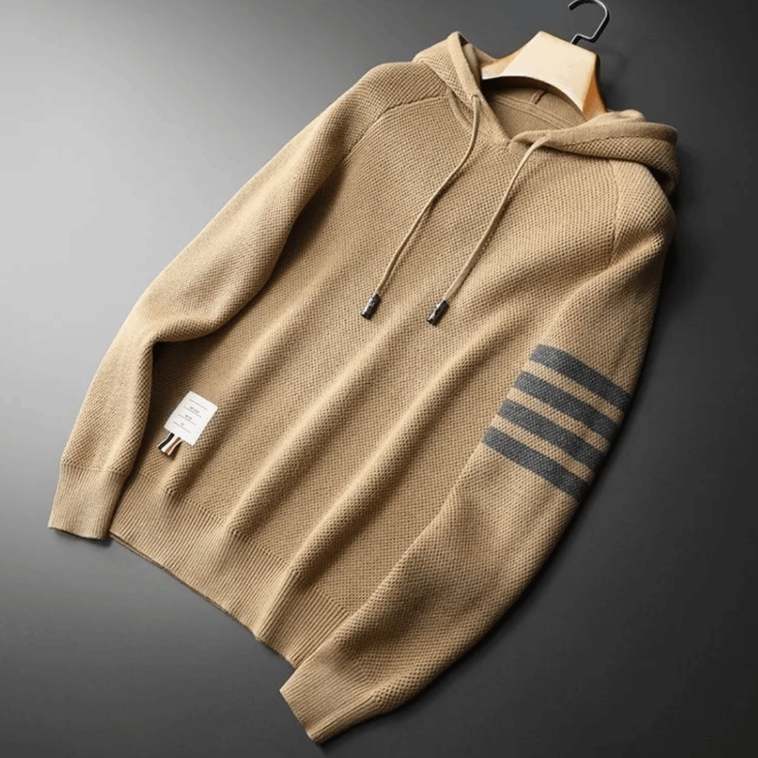 Men’s Graphic Hoodie with Striped Detail | Modern Lightweight Sweater