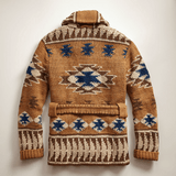 Men’s Cardigan with Belted Shawl Collar | Knitted Western Style Jumper