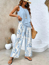 Sleeveless Two-Piece Set | Straight Leg Trousers | Chic Look