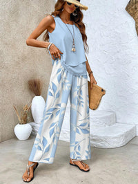 Sleeveless Two-Piece Set | Straight Leg Trousers | Chic Look