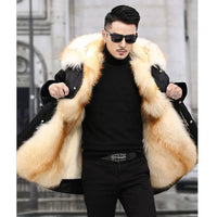 Men’s Long Winter Coat with Fleece Collar | Warm Waterproof Jacket