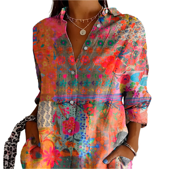 Floral Blouse for Women | Button Down | Long Sleeve
