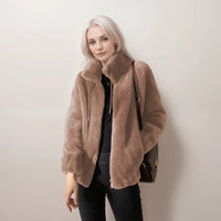 Women’s Fleece Winter Jacket with High Collar | Warm Everyday Coat