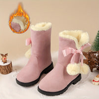 Women’s Winter Boots with Fleece Lining and Bow Detail | Warm Ladies Snow Boots