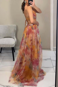Women’s Elegant V-Neck Maxi Dress with Flowing Silhouette | Wedding Guest & Evening Dress