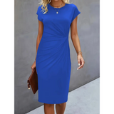 Women’s Formal Midi Dress with Short Sleeves | Elegant Work & Occasion Dress