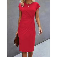 Women’s Formal Midi Dress with Short Sleeves | Elegant Work & Occasion Dress