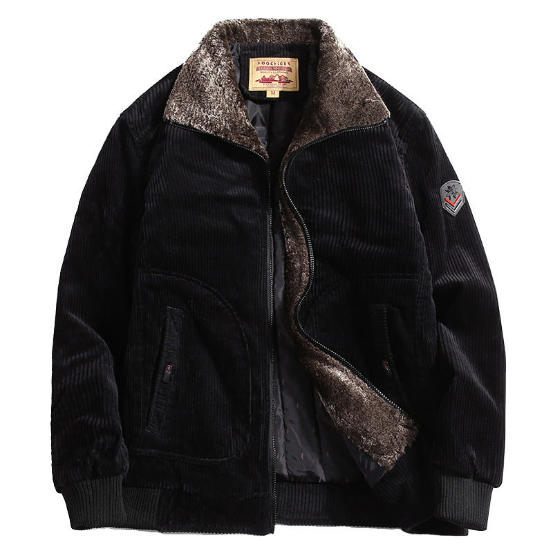 Men’s Corduroy Sherpa Jacket in Vintage Winter Style | Warm Casual Coat