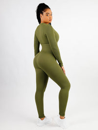 Shapewear | Deep V Jumpsuit | Ribbed Texture