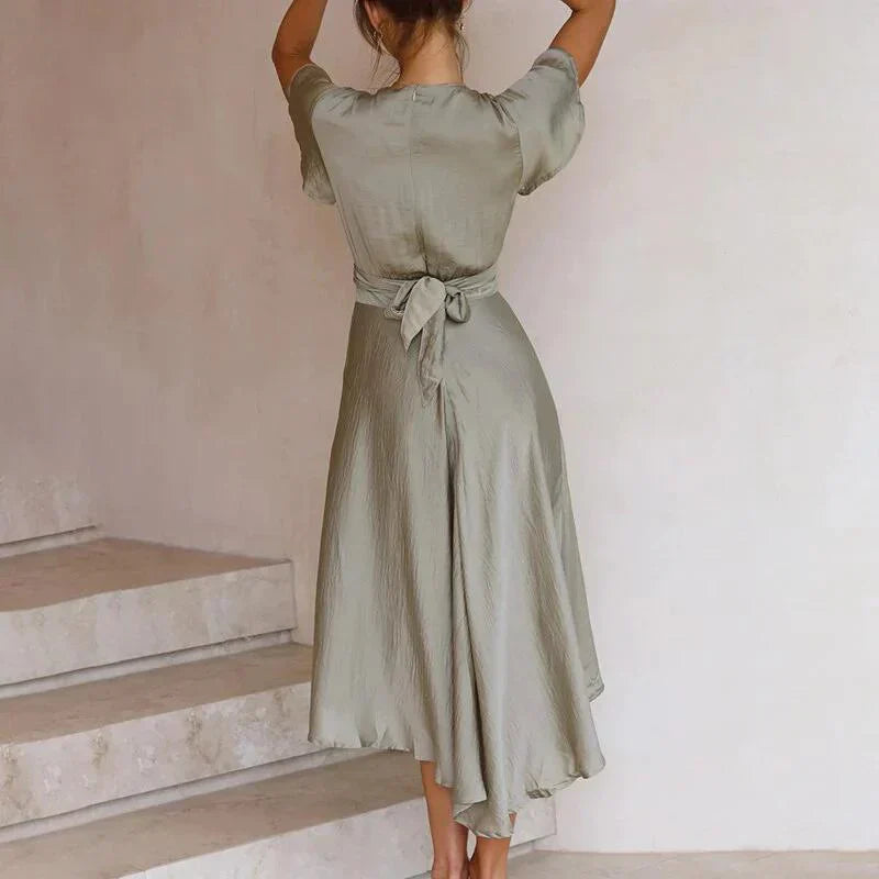 Women’s Vintage Summer Midi Dress in Flowy Silhouette | Wedding Guest & Party Dress