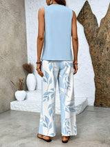 Sleeveless Two-Piece Set | Straight Leg Trousers | Chic Look