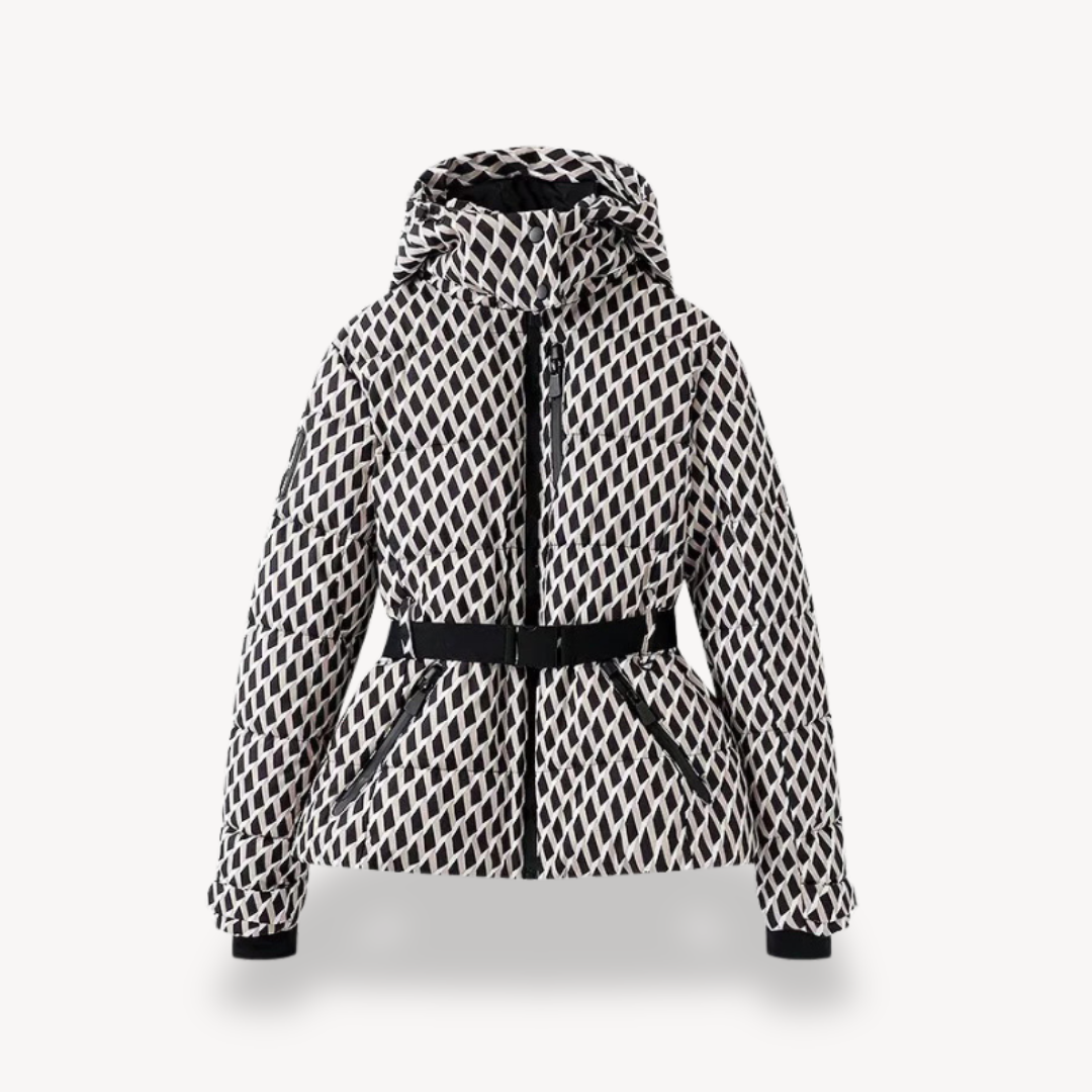 Women’s Puffer Jacket | Belted Hooded Coat | Water-Resistant Winter Outerwear | Insulated Warmth