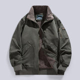 Men’s Wool Lined Winter Jacket with Zipper Closure | Warm Rugged Outdoor Coat