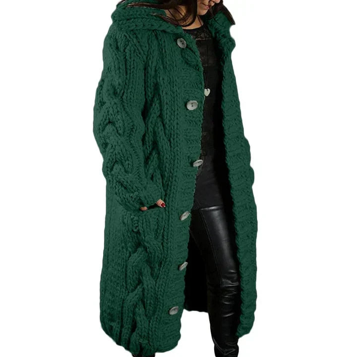 Women’s Chunky Knit Cardigan in Open Front Style | Cozy Long Sleeve Sweater