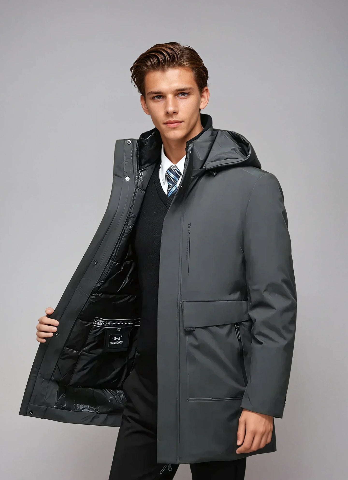 Men’s Waterproof Parka Jacket with Hood | Warm Winter Coat for Cold Weather