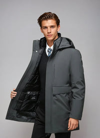 Men’s Waterproof Parka Jacket with Hood | Warm Winter Coat for Cold Weather