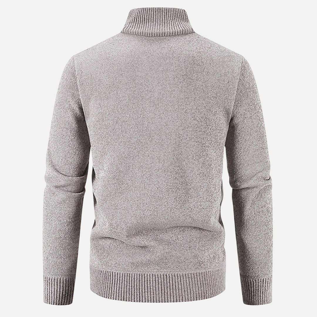 Men’s Zip-Up Knit Jacket | Ribbed Cuffs | Warm Autumn Layer | Smart Casual Knitwear